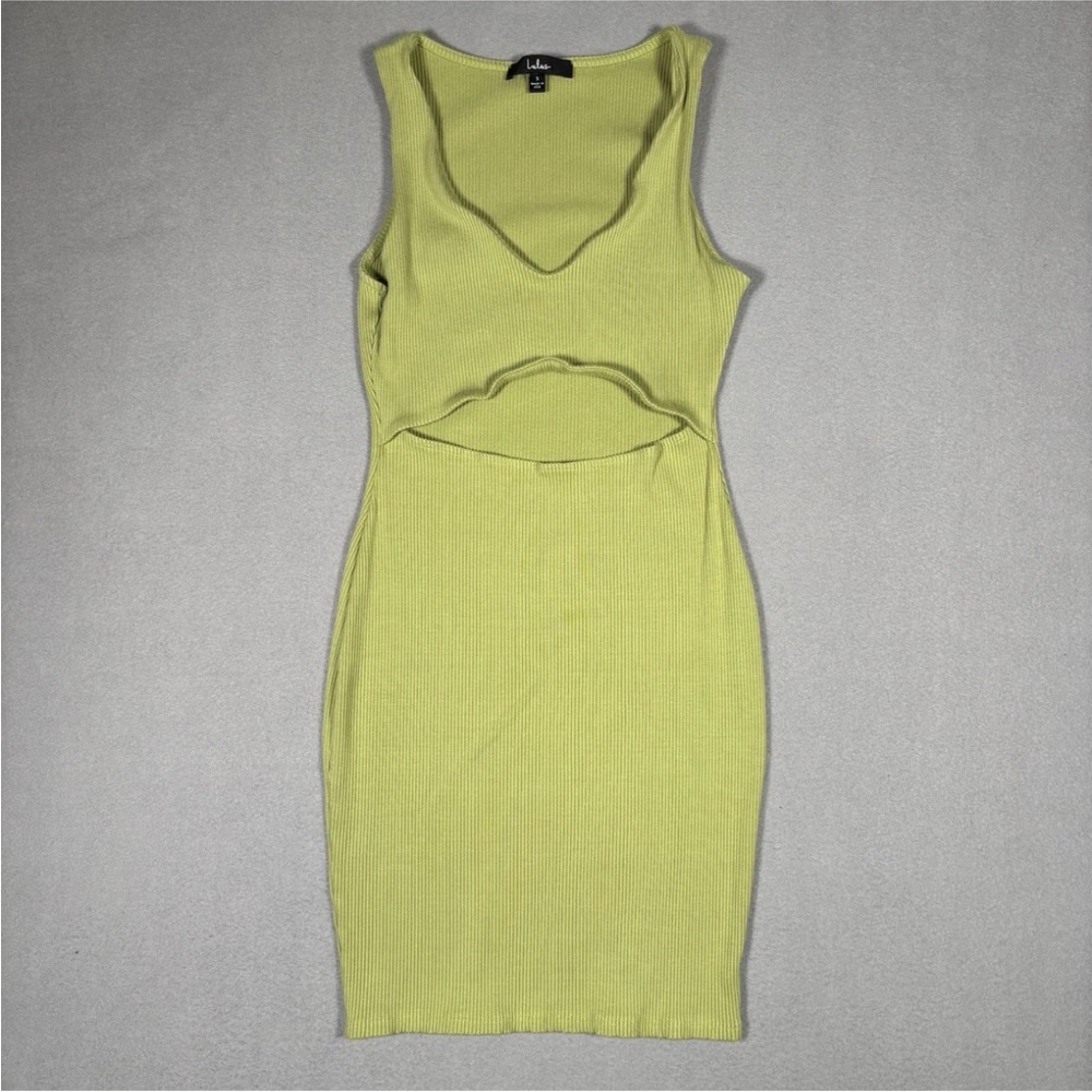 Lulus Cutout Midi Dress Womens Small Lime Green Bold Skin Tight Euphoria LD3010
